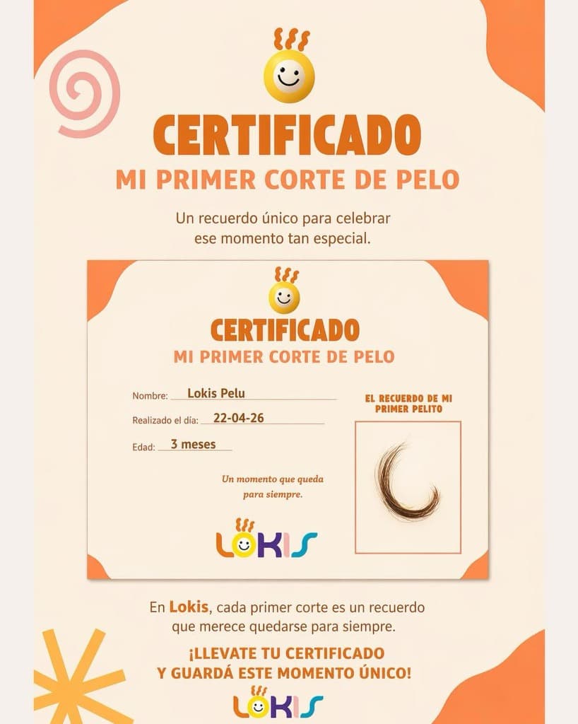 Certificado Mi Primer Corte de Pelo Lokis